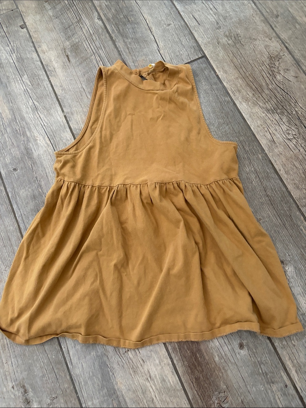 Free People Mustard Sleeveless Peplum Tunic